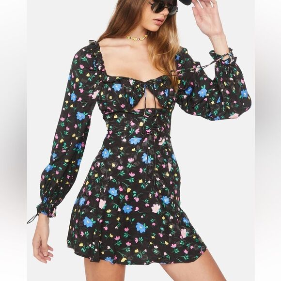 NWT For Love & Lemons Revolve Lexy Mini Dress SMALL - Picture 1 of 15